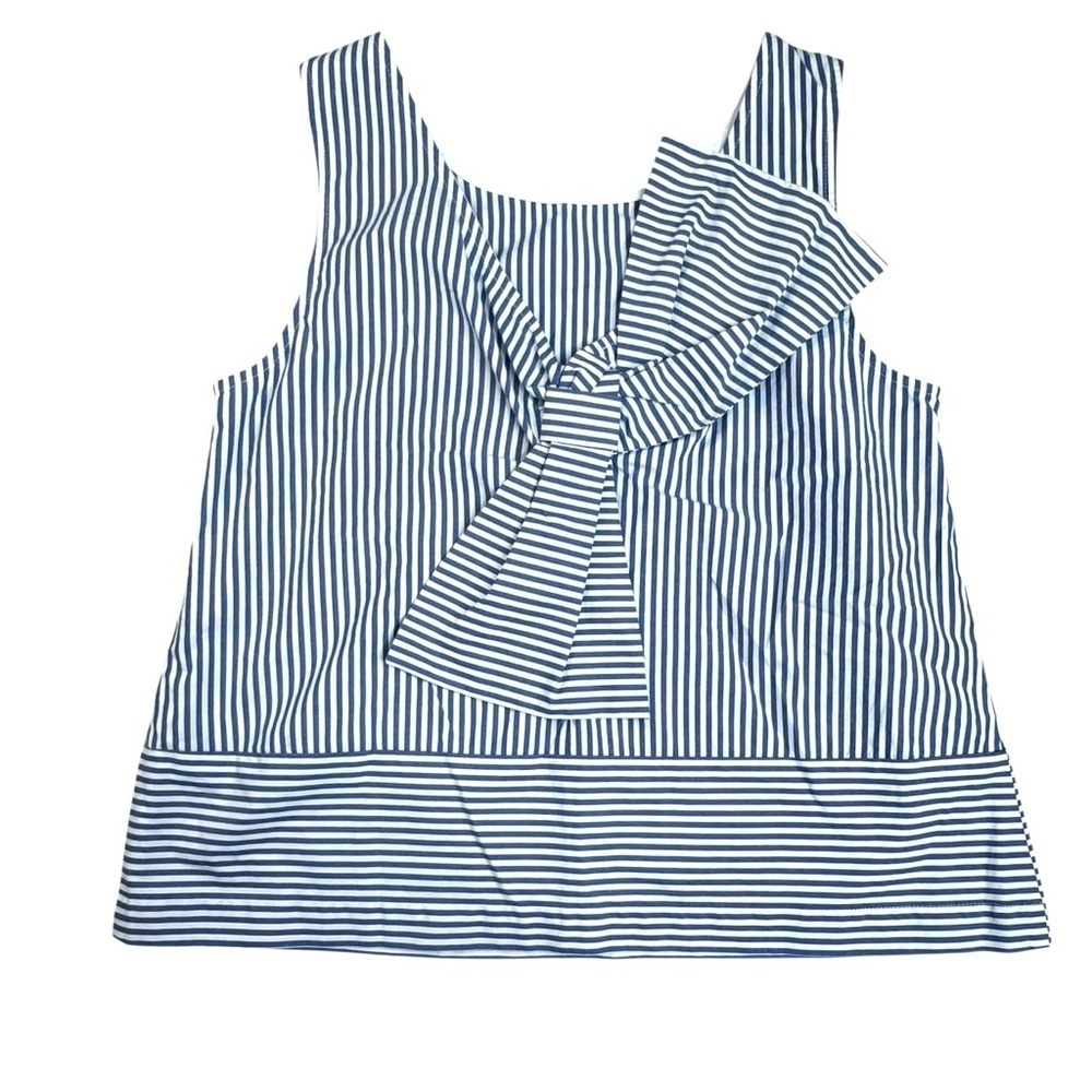 Vineyard Vines Sarah Blue Stripe Bow Back Sleeveless Poplin Top Preppy Resort. 8
